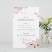 Trouwdiner Menu Roze Bloesem (Staand voorkant)