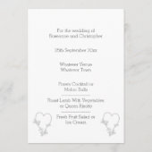 Trouwdiner Menu Zilveren Hart Vlinders (Achterkant)