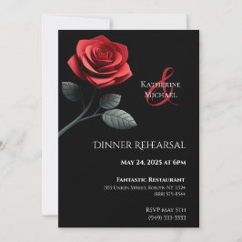 Trouwdiner repetitie-enkele rode roos- kaart