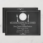 Trouwdiner repetitie schoolbord Vintage Uitnodigen Kaart (Voorkant / Achterkant)