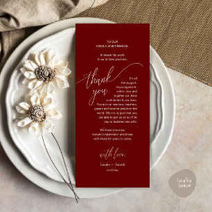 Trouwdiner Tafelkaart Moderne Bedankkaart Programmakaart