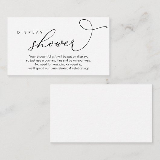 Trouwdisplay douche, modern romantisch informatiekaartje (Voorkant / Achterkant)