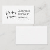 Trouwdisplay Shower, Modern Minimalistisch Informatiekaartje (Voorkant / Achterkant)