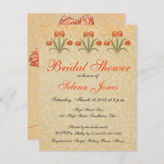 Trouwdouche Bruid Mooie Uitnodigingen (Voorkant / Achterkant)