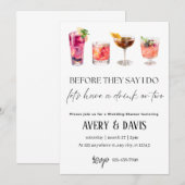 Trouwdouche - Drink of twee Kaart (Voorkant / Achterkant)