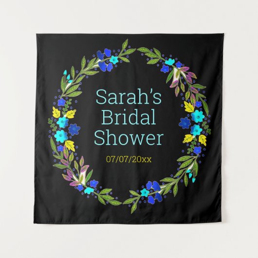 Trouwdouche gepersonaliseerd tapijt wandkleed (Voorkant)