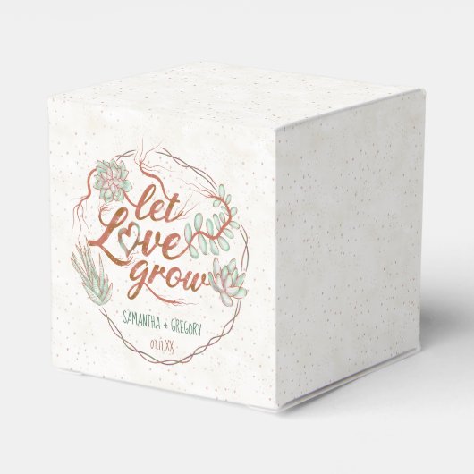 Trouwdouche Laat liefde groeien Succulent Plant Sc Bedankdoosjes (Achterkant)