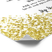 trouwdouche Menu Sign faux goudglitter Poster (Hoek)