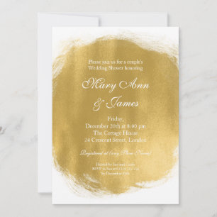 Trouwdouche van het paar Gold Paint Look Kaart