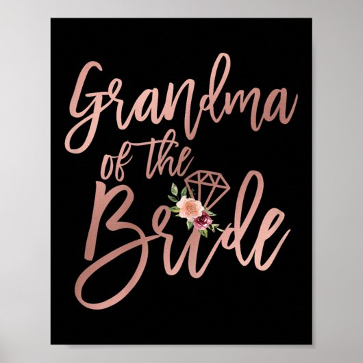 Trouwdouche voor oma van de bruid van bruid poster (Voorkant)