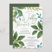 Trouwdouche Waterverf theebladeren gebladerte Kaart (Voorkant / Achterkant)