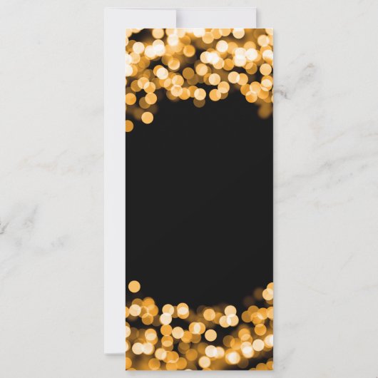 Trouwdouche wenst gouden sprankelende lichten kaart (Achterkant)