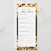 Trouwdouche wenst gouden sprankelende lichten kaart (Voorkant)