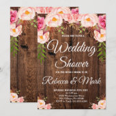 Trouwdouchefeest, bloemenhuwelijksdouche kaart (Voorkant / Achterkant)