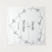 Trouwdouchewand poster gepersonaliseerd wandkleed (Voorkant (horizontaal))