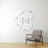 Trouwdouchewand poster gepersonaliseerd wandkleed (In Situ (horizontaal))