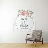 Trouwdouchewand poster gepersonaliseerd wandkleed (In situ)