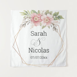 Trouwdouchewand poster gepersonaliseerd wandkleed