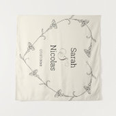 Trouwdouchewand poster gepersonaliseerd wandkleed (Voorkant (horizontaal))