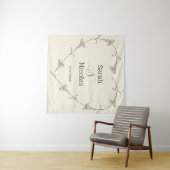 Trouwdouchewand poster gepersonaliseerd wandkleed (In Situ (horizontaal))