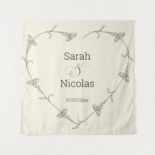 Trouwdouchewand poster gepersonaliseerd wandkleed (Voorkant)