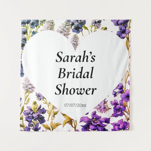 Trouwdouchewand poster gepersonaliseerd wandkleed (Voorkant)