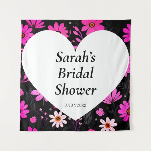 Trouwdouchewand poster gepersonaliseerd wandkleed (Voorkant)