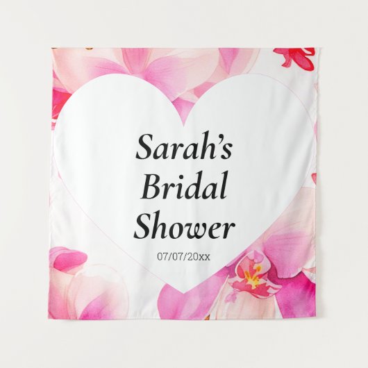 Trouwdouchewand poster gepersonaliseerd wandkleed (Voorkant)