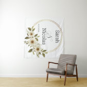 Trouwdouchewand poster gepersonaliseerd wandkleed (In Situ (horizontaal))