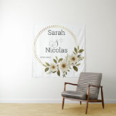 Trouwdouchewand poster gepersonaliseerd wandkleed (In situ)