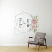 Trouwdouchewand poster gepersonaliseerd wandkleed (In Situ (horizontaal))