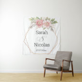 Trouwdouchewand poster gepersonaliseerd wandkleed (In situ)