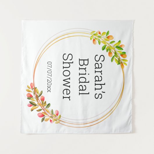 Trouwdouchewand poster gepersonaliseerd wandkleed (Voorkant (horizontaal))