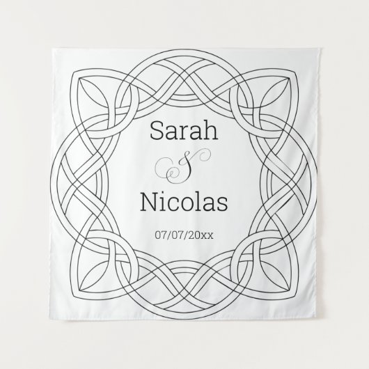 Trouwdouchewand poster gepersonaliseerd wandkleed (Voorkant)