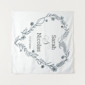 Trouwdouchewand poster gepersonaliseerd wandkleed (Voorkant (horizontaal))