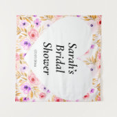 Trouwdouchewand poster gepersonaliseerd wandkleed (Voorkant (horizontaal))