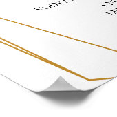 Trouwdranken Menu Bloemenrozen Bord Poster (Hoek)