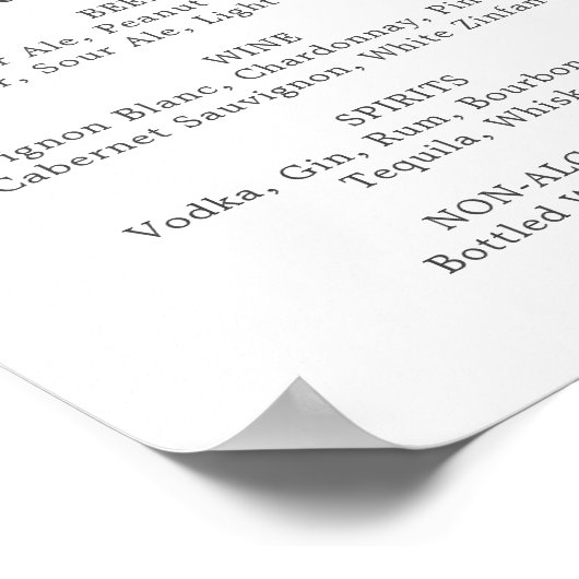 Trouwdranken menubord van smaragdgroene gebladerte poster (Hoek)