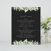 Trouwdrankenmenu met Zwarte Sneeuwbes + Eucalyptus (Staand voorkant)