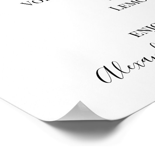 Trouwdrankjes Menu Bord met Bloem Orchidee Poster (Hoek)