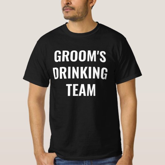 TROUWDRINK TEAM T-Shirt – Grappige Bruidegom (Voorkant)