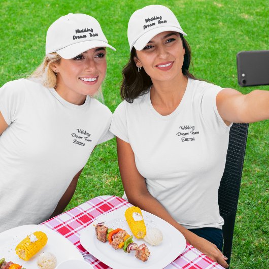 Trouwdroomteam, bruid, vrijgezellenfeest geborduurde pet