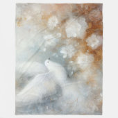 Trouwduif Bloemen Fleece Deken (Voorkant)