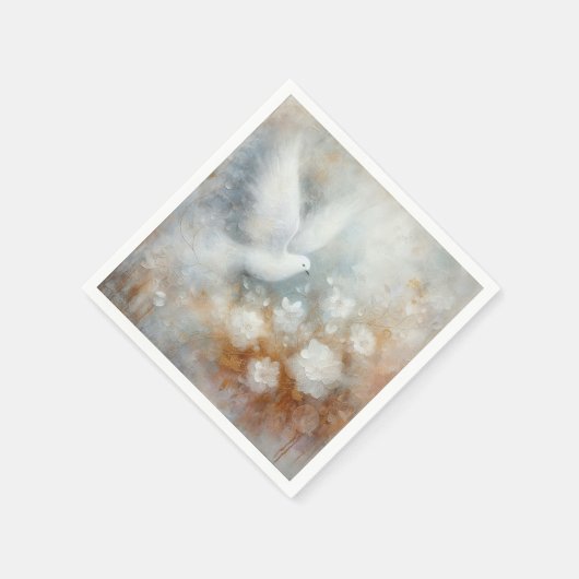 Trouwduif Bloemen Papier servetten (Hoek)