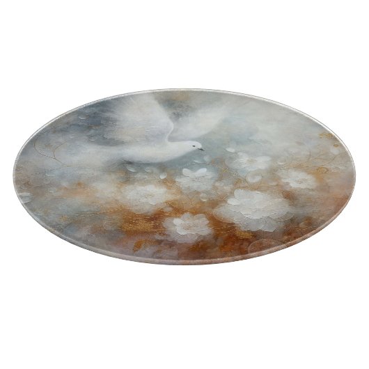 Trouwduif Bloemen Snijplank (Hoek)