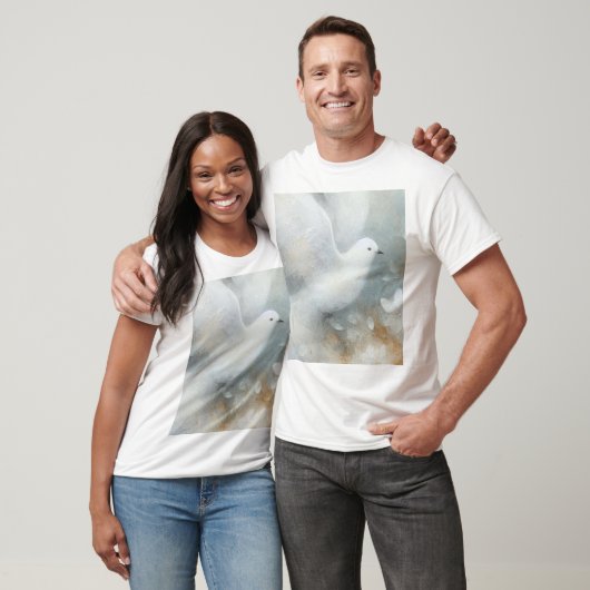 Trouwduif Bloemen T-shirt Ontwerp (Unisex)