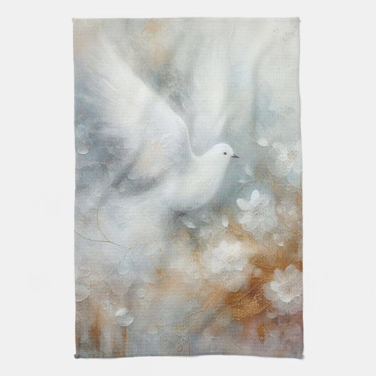 Trouwduif Bloemstuk Keukendoek Theedoek (Verticaal)
