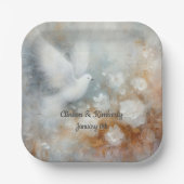 Trouwduif Bloemstuk Papier Borden -  Papieren Bordje (Voorkant)