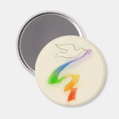 Trouwduif met regenbooglint magneet (Voorkant / Achterkant)