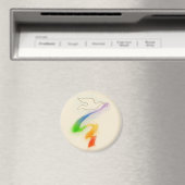 Trouwduif met regenbooglint magneet (Insitu (Vaatwasser))